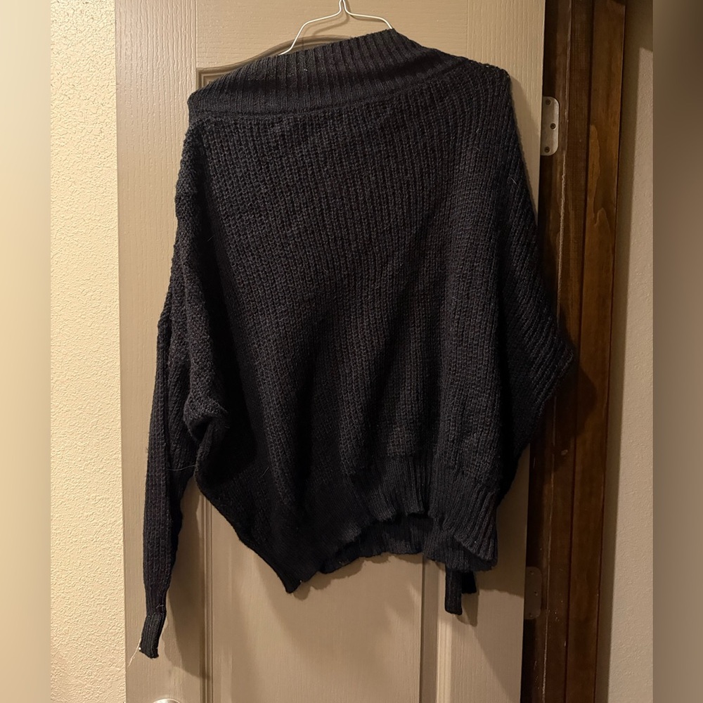 Black cowl neck knit over sized sweater size L